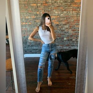 Free People ripped boyfriend jeans